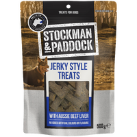 Stockman & Paddock Jerky Style Treats with Aussie Beef Liver for Dogs 500g image