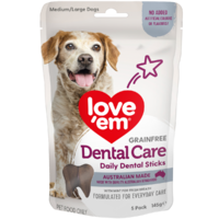 Love Em Dental Care Sticks Dog Treats Medium Large 145g image