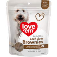 Love Em Dog Food Natural Beef Liver Brownie Treats 250g image