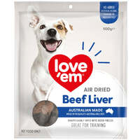 Love Em Air Dried Beef Liver Pet Dog Training Tasty Treats 500g image