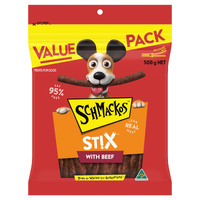 Schmackos Stix Baked Air Dried Dog Tasty Treats with Beef 500g image