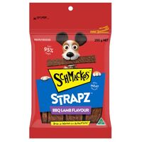 Schmackos Strapz Baked Air Dried Pet Dog Treats Bbq Lamb 200g image
