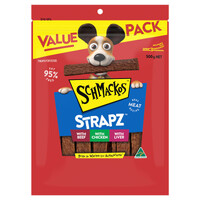 Schmackos Strapz Variety Pack Dog Treats with Beef Chicken & Liver 500g image