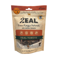Zeal Free Range Naturals Air Dried Dog Treats Veal Tongue 85g image