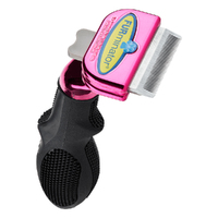 Furminator DeShedding Tool for Small Cats Long Hair Metallic Pink image