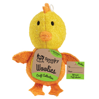Spunky Pup Mini Woolies Chicken Plush Interactive Dog Squeaker Toy image