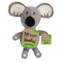 Spunky Pup Mini Woolies Koala Plush Interactive Dog Squeaker Toy image