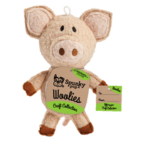 Spunky Pup Mini Woolies Pig Plush Interactive Dog Squeaker Toy image