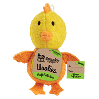 Spunky Pup Woolies Chicken Plush Interactive Dog Squeaker Toy image
