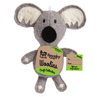 Spunky Pup Woolies Koala Plush Interactive Dog Squeaker Toy  image