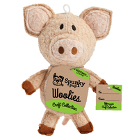 Spunky Pup Woolies Pig Plush Interactive Dog Squeaker Toy  image