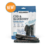 Icelandic+ Cod & Blueberry Combo Sticks Pure Fish Treats for Dogs 6 Pack image