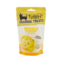 Tidbits Banana & Yoghurt Buttons Dog Training Treats 225g image