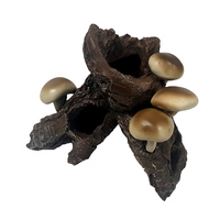 URS Mushrooms on Driftwood Reptile Accessory 19 x 11 x 16cm image