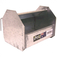 iPetz Galvanised Hooded Trough Food Feeder - 4 Sizes image