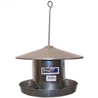 iPetz Galvanised Budgie Hopper Food Feeder - 2 Sizes image