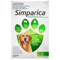 Simparica 20.1-40kg Large Dog Tick & Flea Chewable Treatment - 2 Sizes image