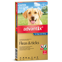 Advantix Extra Large Dog 25kg & Over Blue Spot On Flea & Tick Treatment - 2 Sizes image
