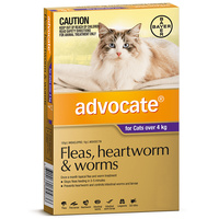 Advocate Cat 4kg & Over Purple Spot On Flea Wormer Treatment - 3 Sizes image