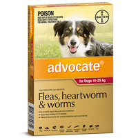Advocate Large Dog 10-25kg Red Spot On Flea Wormer Treatment - 3 Sizes image