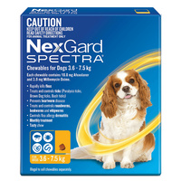 Nexgard Spectra Dogs Chewables Tick & Flea Treatment 3.6-7.5kg - 2 Sizes image