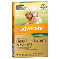 Advocate Small Dog 0-4kg Green Spot On Flea Wormer Treatment - 2 Sizes image