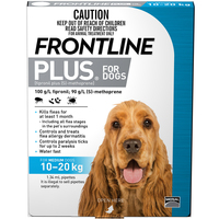 Frontline Plus Medium Dog 10-20kg Blue Topical Tick & Flea Control - 2 Sizes image