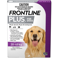Frontline Plus Large Dog 20-40kg Purple Topical Tick & Flea Control - 2 Sizes image