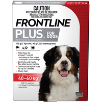 Frontline Plus Extra Large Dog 40-60kg Red Topical Tick & Flea Control - 2 Sizes image