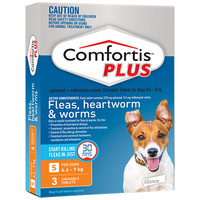 Comfortis Plus Fleas & Worms Treatment for Dogs 4.6-9kg Orange - 1 Size image