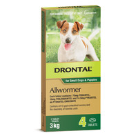 Drontal Chewable Allwormer for Puppies & Small Dogs 3kg - 2 Sizes image