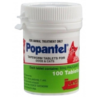 Popantel Tapeworm Dogs & Cats Treatment Tablets 100 Pack  image