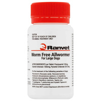 Ranvet Worm Free Large Dogs Allwormer Treatment White 25kg - 3 Sizes image