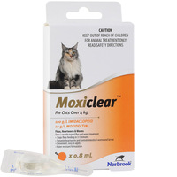 Moxiclear Fleas & Worms Treatment for Cats Over 4kg Orange - 2 Sizes image