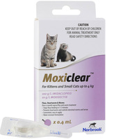 Moxiclear Fleas & Worms Treatment for Kitten & Small Up to 4kg Purple - 2 Sizes image