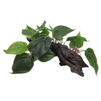 URS Plastic Plant on Driftwood Reptile Accessory - 2 Sizes image