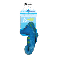 Spunky Pup Clean Earth Plush SeaHorse Dog Squeaker Toy - 2 Sizes image
