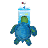 Spunky Pup Clean Earth Plush Turtle Dog Squeaker Toy - 2 Sizes image