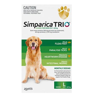 Simparica Trio Flea & Tick Control for Dogs 20.1-40kg Green - 2 Sizes image