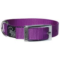 Prestige Pet Single Layer Nylon Adjustable Dog Collar Purple 3/4 Inch - 3 Sizes image