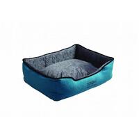 Scream Rectangle Bolster Non-Slip Base Dog Bed Loud Blue - 2 Sizes image