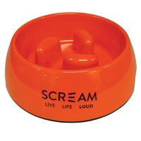 Scream Round Slow-Down Pillar Dog Bowl Loud Orange - 3 Sizes image