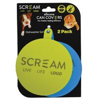 Scream Silicone Pet Food Can Cover Loud Green & Blue - 2 Colours image