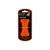 Scream Xtreme Treat Bone Treat Dispensing Dog Toy Loud Orange - 3 Sizes image