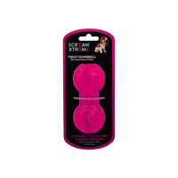Scream Xtreme Treat Dumbbell Treat Dispensing Dog Toy Loud Pink - 3 Sizes image