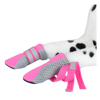 Zeez Dog Fashion Mesh Boots Non-Slip Sole Dog Boots Pink - 4 Sizes image