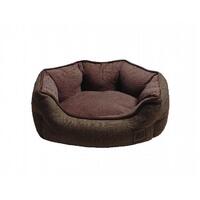 Zeez Oval Cuddler Non-Slip Base Dog Bed Brown - 3 Sizes image