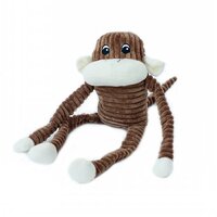 Zippy Paws Spencer Crinkle Monkey Plush Dog Squeaker Toy Brown - 2 Sizes image