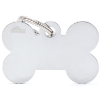 My Family Basic Bone Pet Tag Collar Accessory Chromed - 3 Sizes image