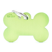 My Family Basic Bone Pet Tag Collar Accessory Lime - 3 Sizes image